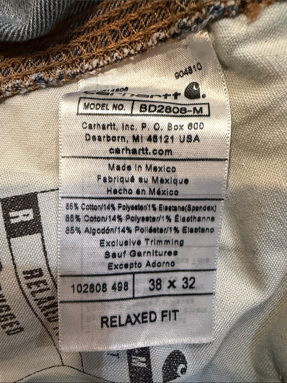CARHARTT Men's Rugged Flex Relaxed Fit Utility Jean 38x32 - Picture 5 of 12